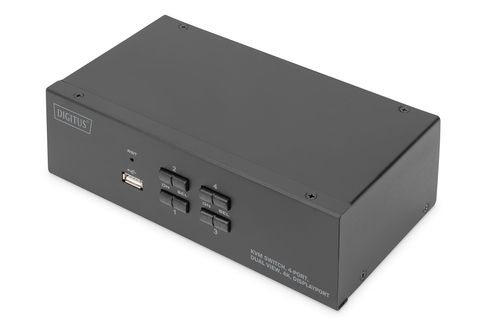 Digitus KVM-Switch 4-Port, DisplayPort/USB, 4K (3840 × 2160), Dual-Display