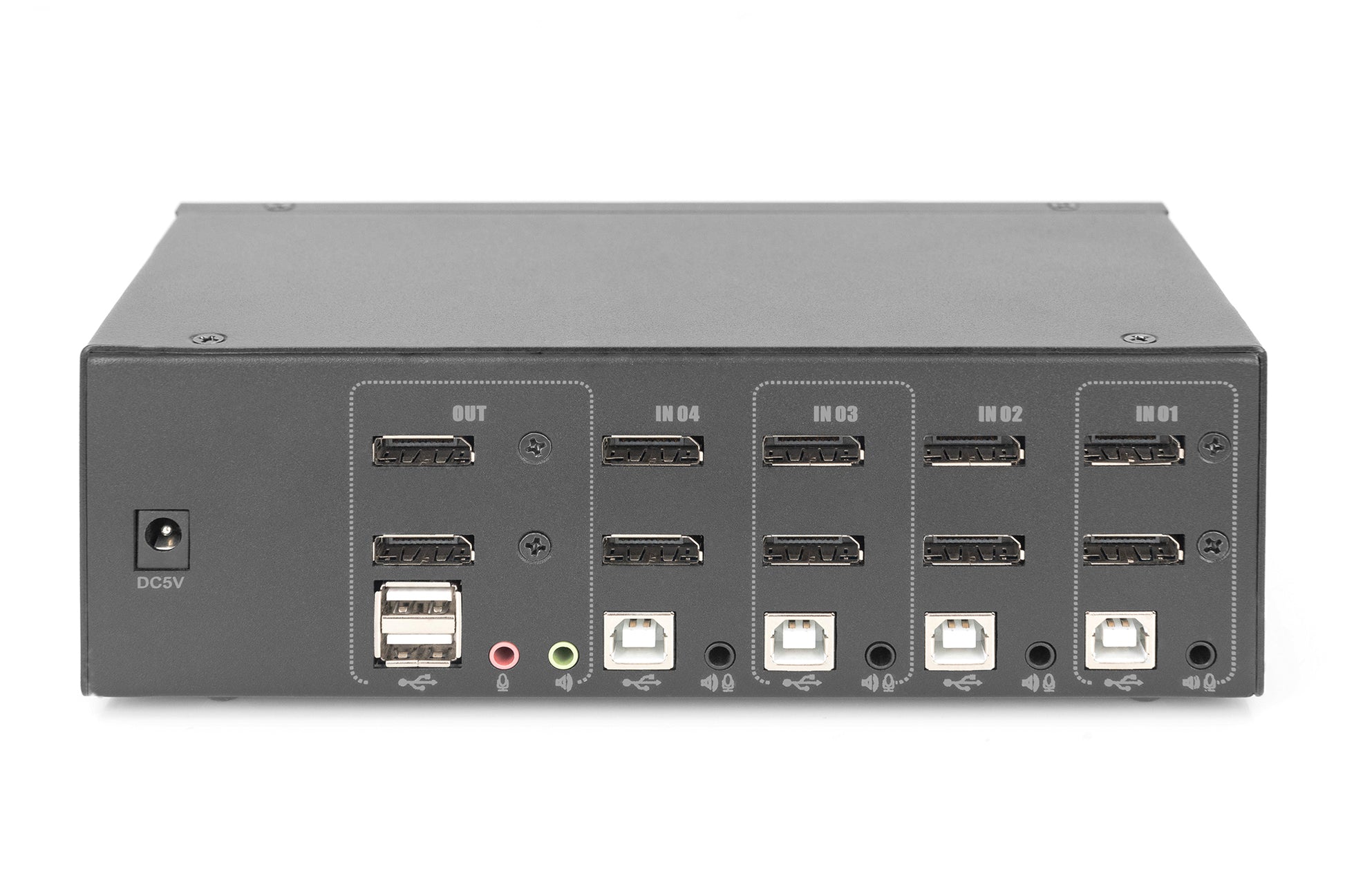 Digitus KVM-Switch 4-Port, DisplayPort/USB, 4K (3840 × 2160), Dual-Display