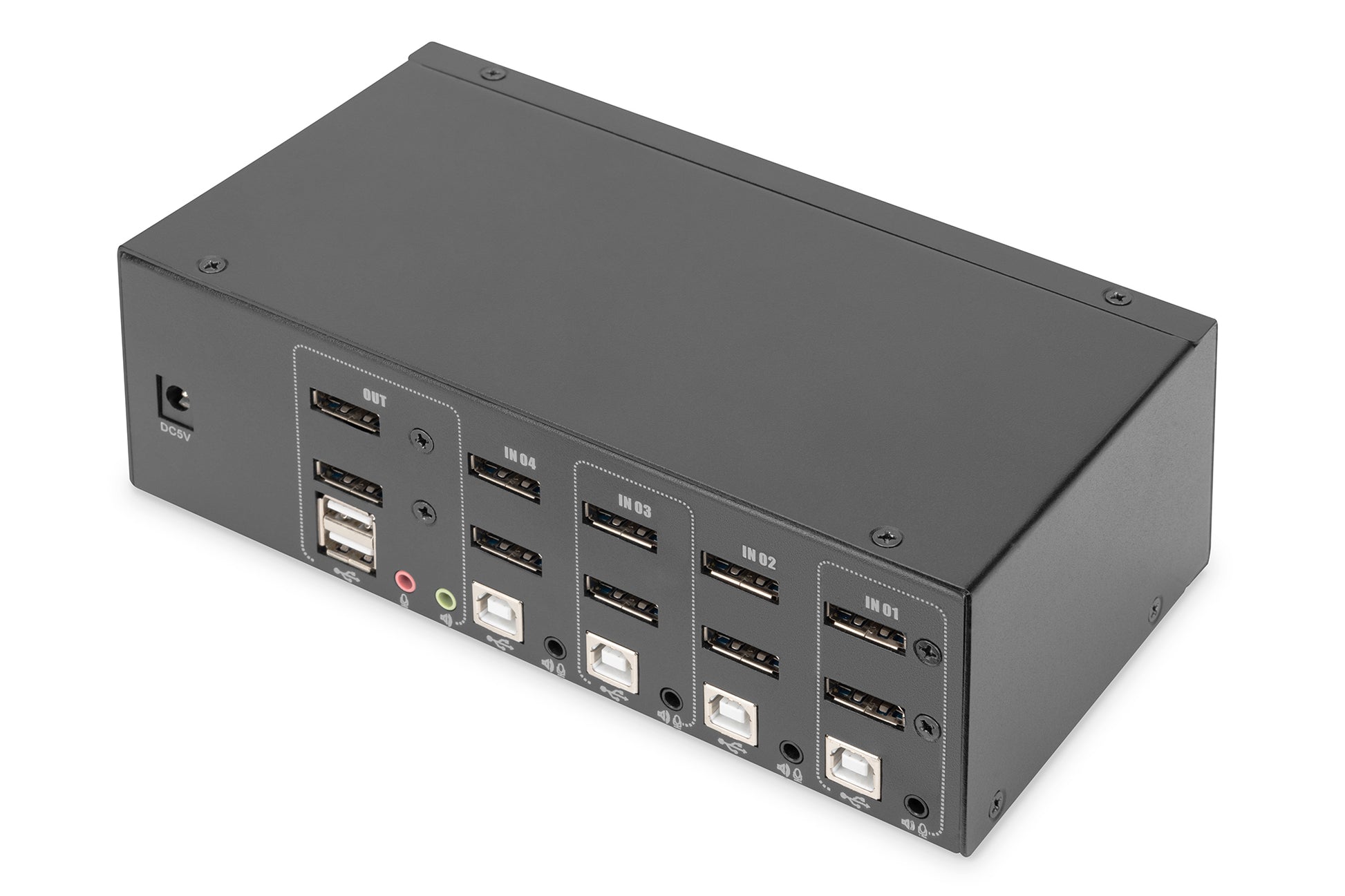 Digitus KVM-Switch 4-Port, DisplayPort/USB, 4K (3840 × 2160), Dual-Display