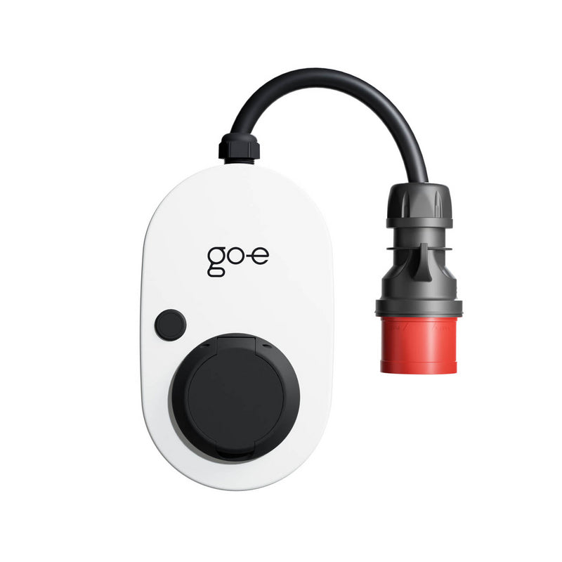 go-e Gemini flex Ladestation – 22 kW, 3-ph 400 V, Typ 2 Buchse, CEE-Stecker, Wandmontage, IP55, Weiss
