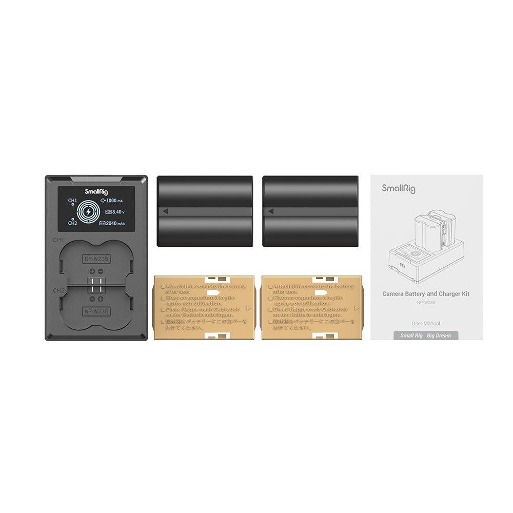 SmallRig Akku-Set NP-W235 – 7,2 V, 2040 mAh, 14,69 Wh, Li-Ion – für Fujifilm