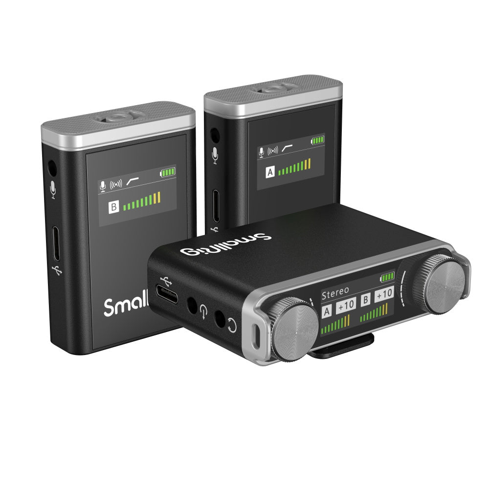 SmallRig Forevala W60 Lavaliermikrofon 2er-Set – 3,5 mm Klinke, USB-C, Kabellos, Omnidirektional, Schwarz