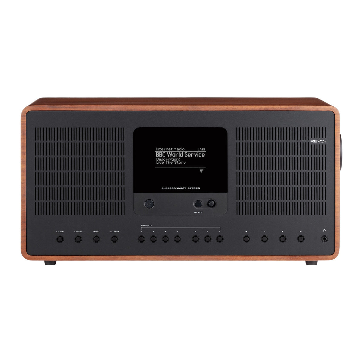 Revo Technologies SuperConnect Stereo – Stereo-Vollverstärker, 30 W, 3,5 mm/Cinch/Toslink – Schwarz