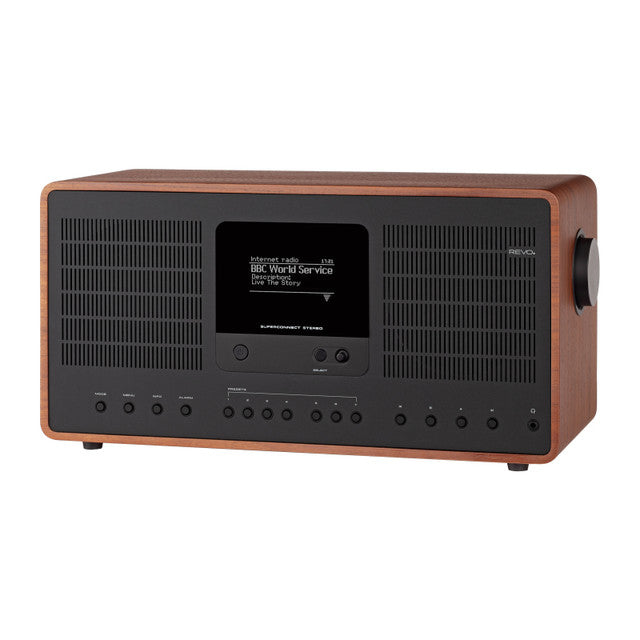 Revo Technologies SuperConnect Stereo – Stereo-Vollverstärker, 30 W, 3,5 mm/Cinch/Toslink – Schwarz
