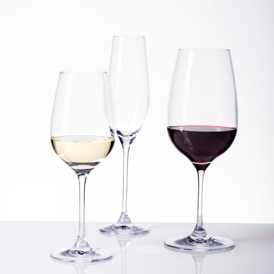 Sola Premium Weingläser-Set – 18-teiliges Set, 210/340/570 ml, Kristallglas, spülmaschinenfest