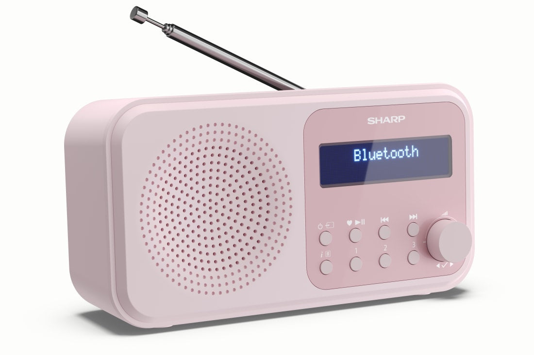 Sharp DR-P420 – Tragbares DAB+ Radio, UKW, Bluetooth, 16 h Akku – Pink