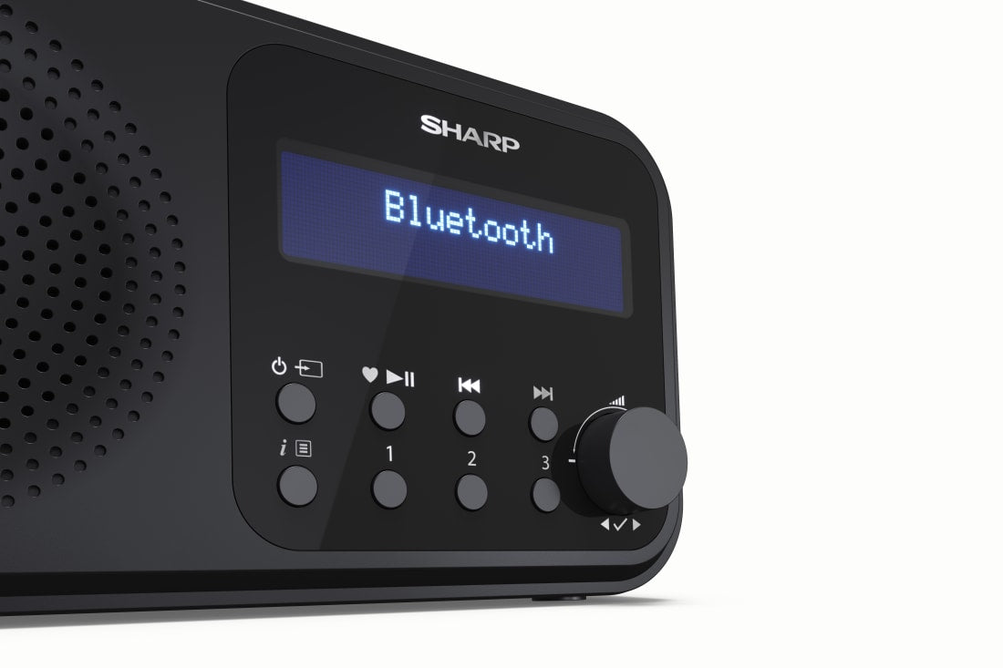 Sharp DR-P420 – DAB-/Internetradio – Portabel – DAB+, UKW, Bluetooth, 16 h – Schwarz