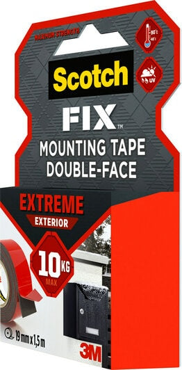 Scotch Montageband Extreme Exterior, extra stark, für Aussen, für glatte Oberflächen – 19 mm × 1,5 m, grau