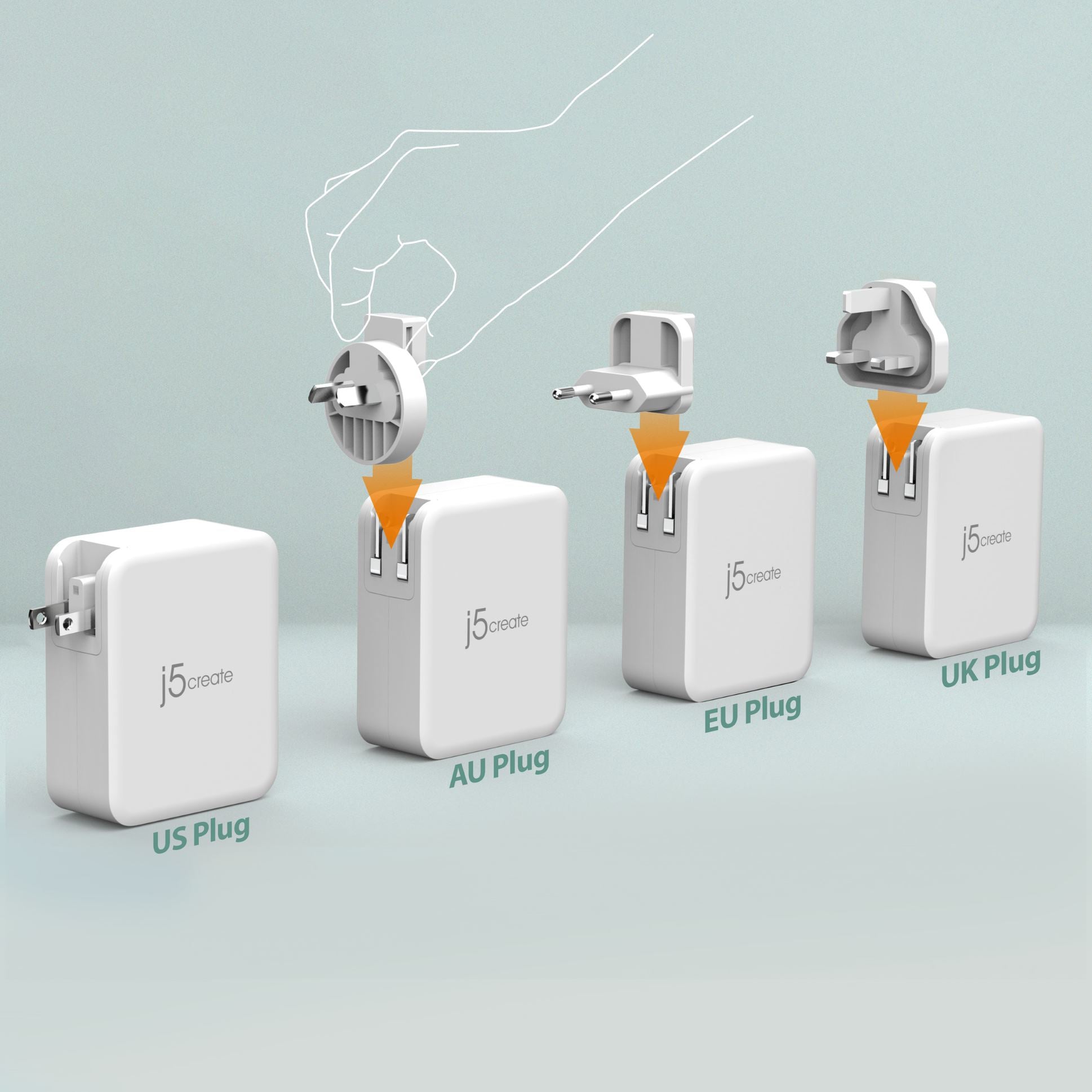 j5create Ladegerät (EU) – 130 W, 4× USB-C, GaN