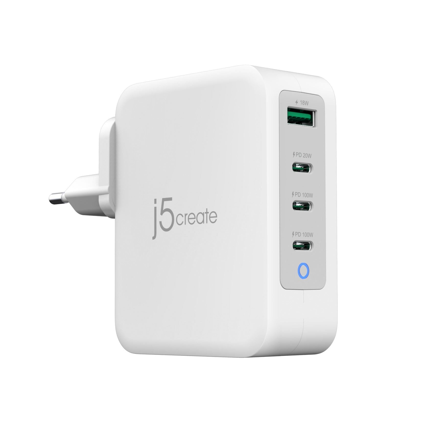 j5create Ladegerät (EU) – 130 W, 4× USB-C, GaN
