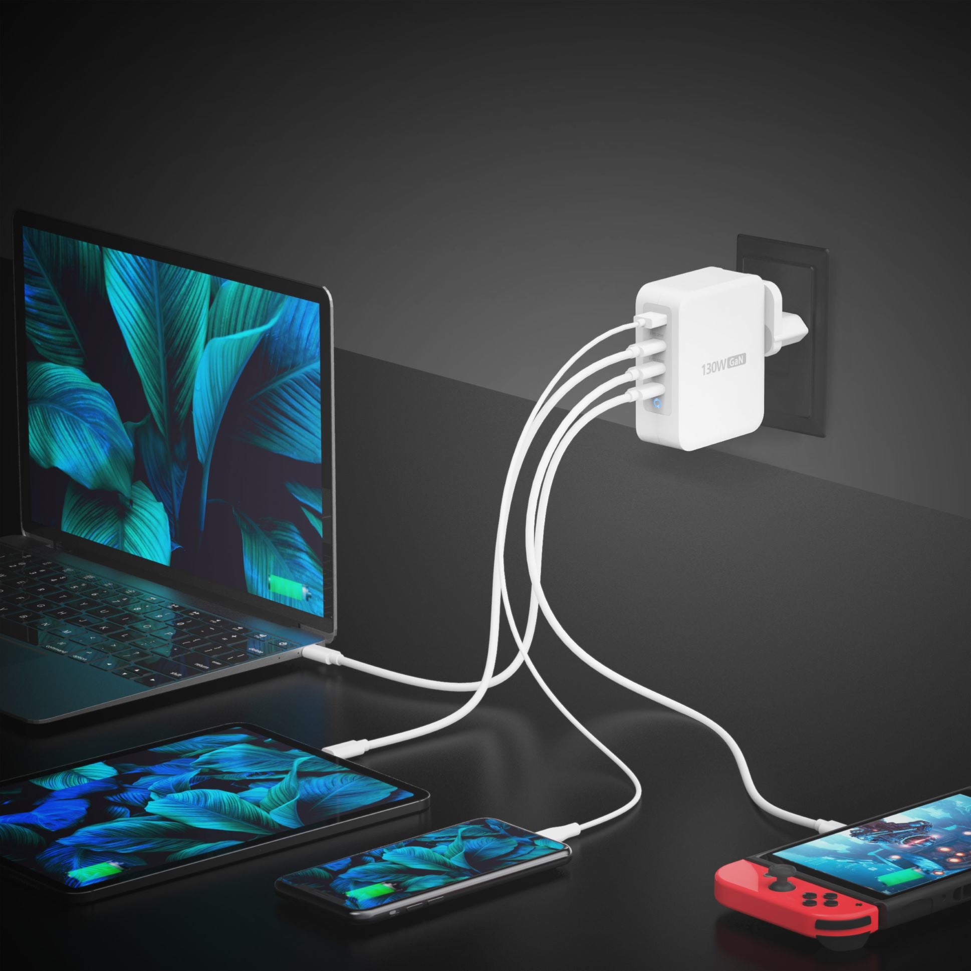 j5create Ladegerät (EU) – 130 W, 4× USB-C, GaN