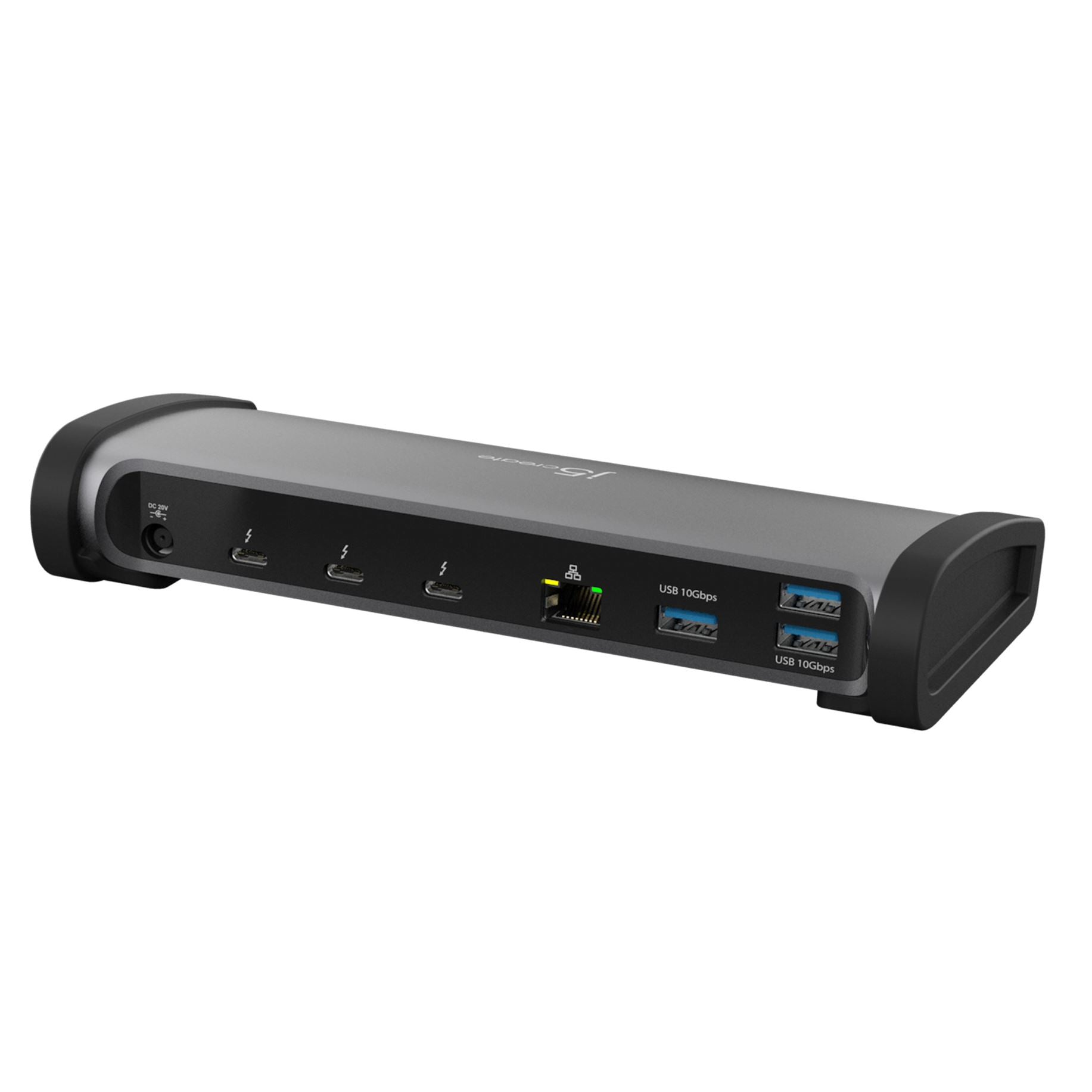 j5create JTD562-FN Dockingstation – Thunderbolt 4, 1× USB-A, 3× USB-C, 96 W PD, GbE, 3,5 mm Audio