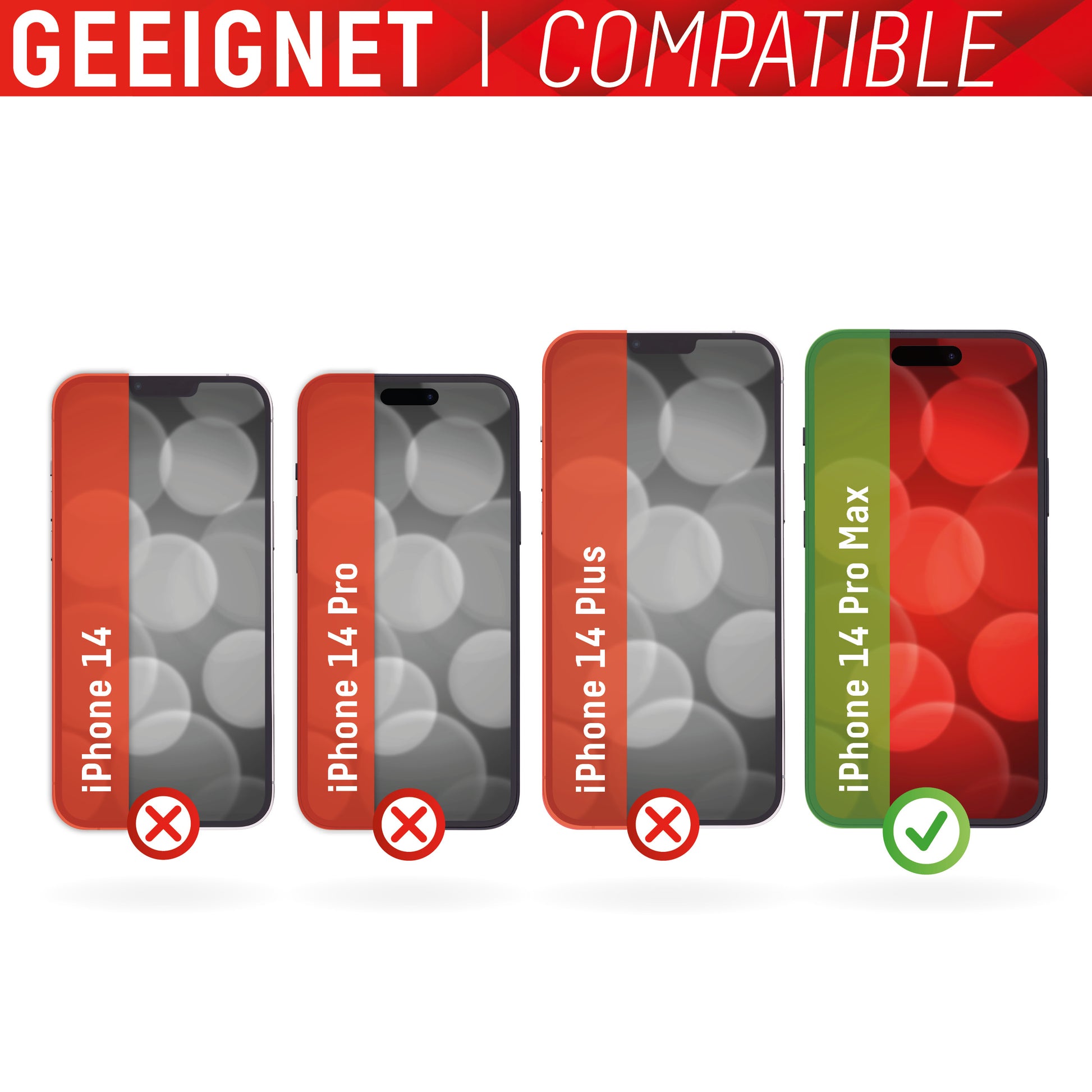 Displex Displayschutz (Panzerglas), Full Cover – für iPhone 14 Pro Max – mit Applikator