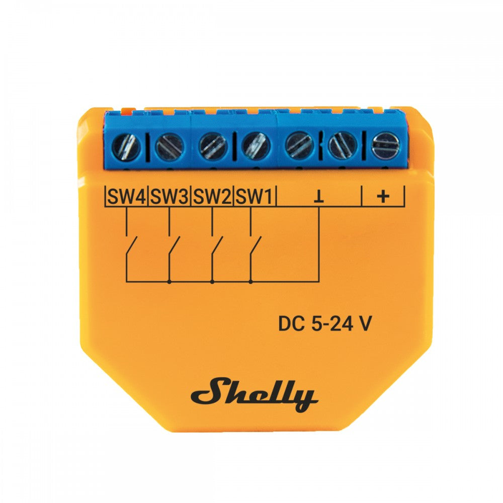 Shelly Plus i4 – Zubehör – 4-Eingangs-Controller, DC 5–24 V, WLAN (2,4 GHz)