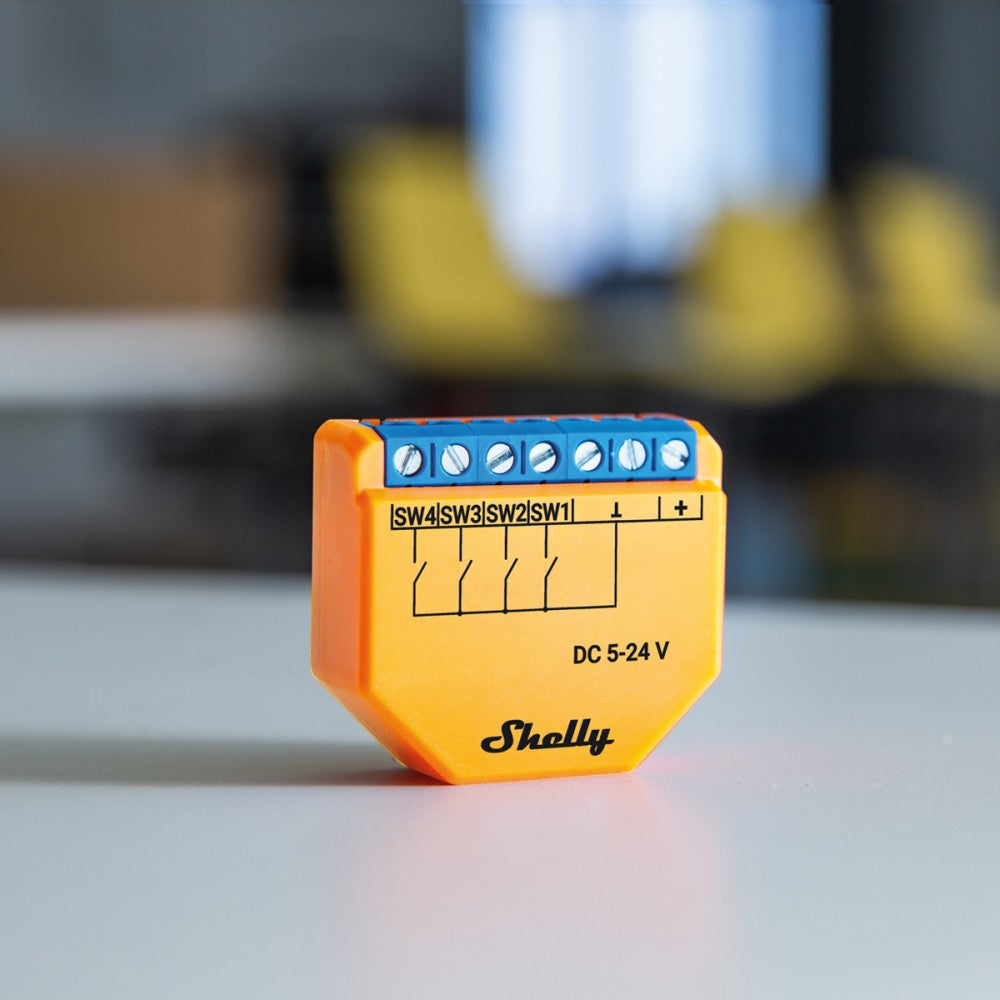 Shelly Plus i4 – Zubehör – 4-Eingangs-Controller, DC 5–24 V, WLAN (2,4 GHz)
