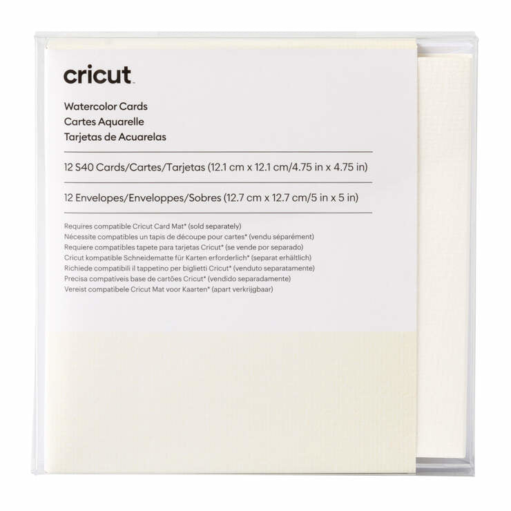 Cricut Grusskarten – 125 × 125 mm, mit Couvert, Elfenbein, Weiss – 12 Stk