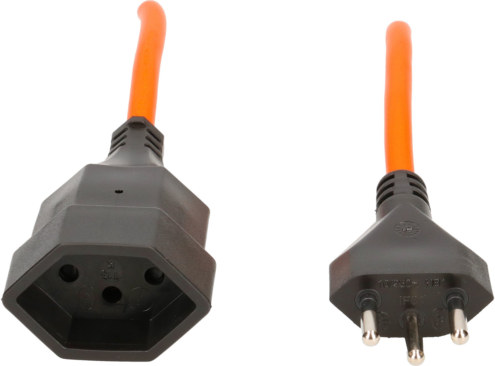 Max Hauri AG Max Hauri Verlängerungskabel – T12–T13, 10 m, 3×1,5 mm², H05VV-F, Orange