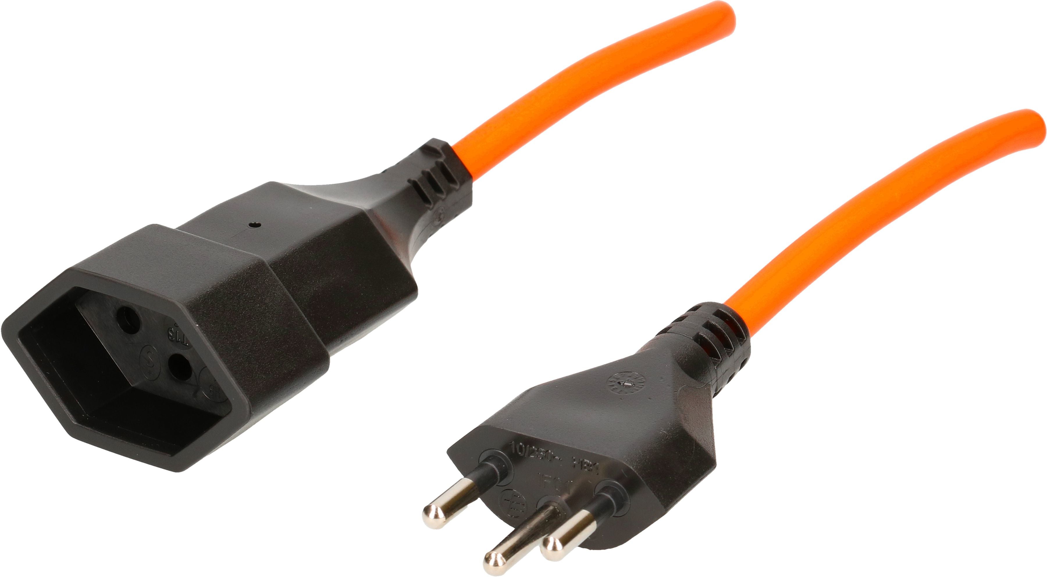 Max Hauri AG Max Hauri Verlängerungskabel – T12–T13, 10 m, 3×1,5 mm², H05VV-F, Orange
