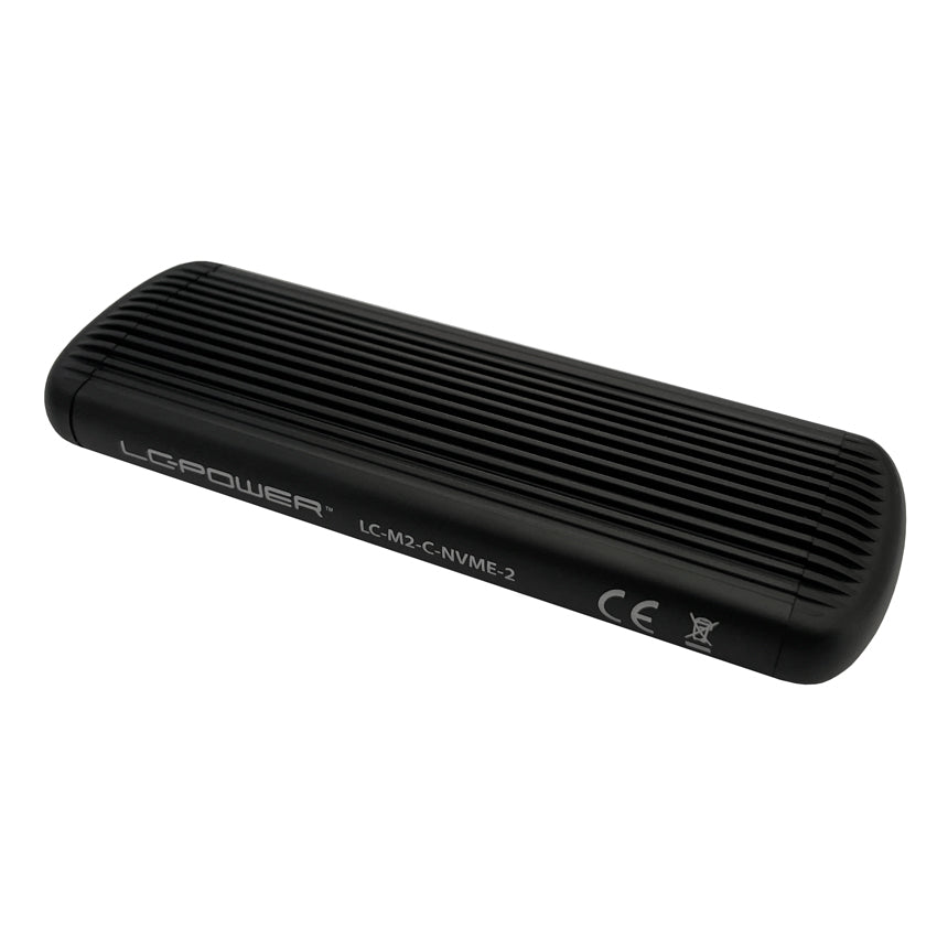 LC-Power LC-M2-C-NVME-2 – 1-Bay Desktop SSD-Gehäuse – NVMe M.2, USB 3,2 Gen 2 (10 Gbit/s), USB-C