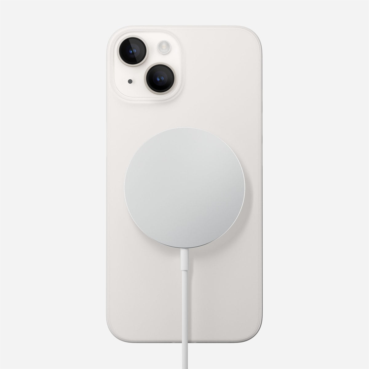 Nomad Backcover – für Apple iPhone 14, MagSafe, Kunststoff, Weiss, stossfest, kratzresistent, kabelloses Laden