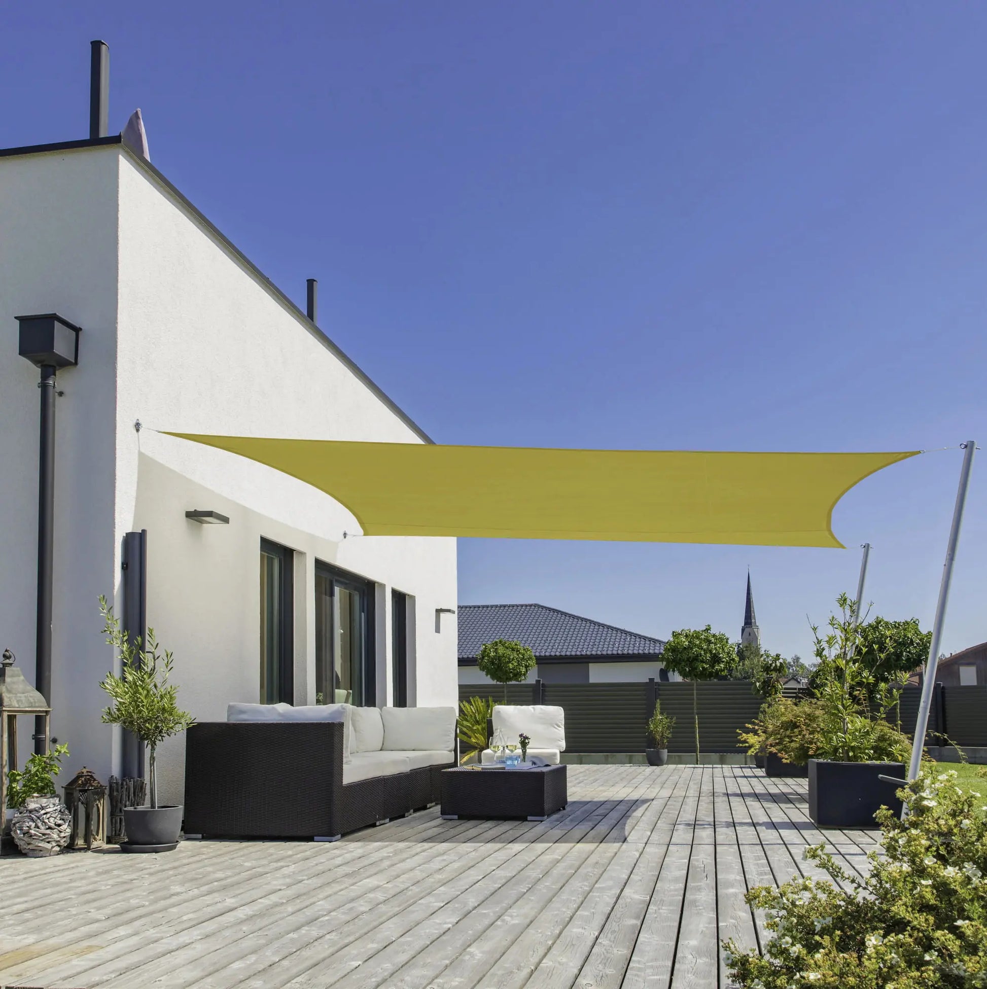 Windhager Sonnensegel – 300 × 200 cm, rechteckig – Stoff & Polyester, gelb