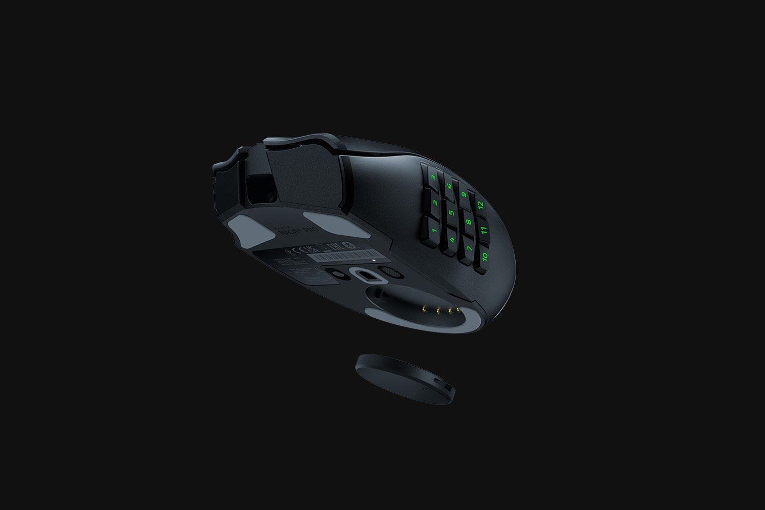 Razer Naga V2 Pro Gaming-Maus – kabellos, 20 Tasten, für Rechtshänder, integrierter Speicher, schwarz