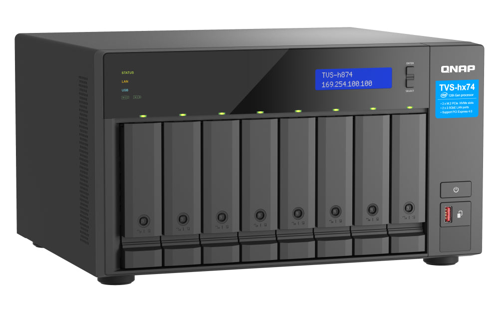 QNAP TVS-H874X-I9-64G Allgemeines Speichergerät – 2× 2,5 GbE, 8-Bay, 16-Kern Core-i9