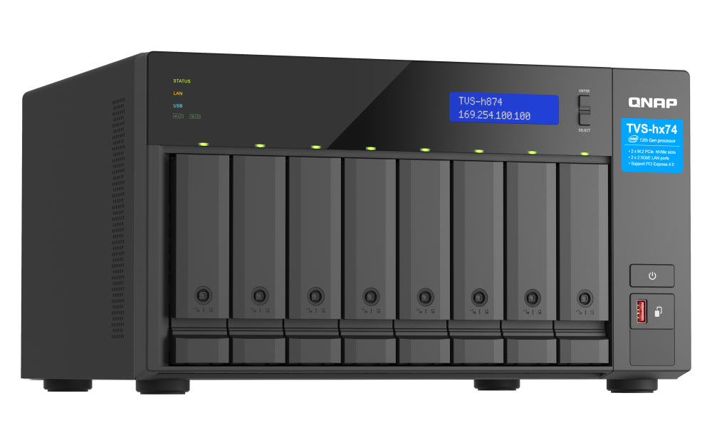 QNAP TVS-H874X-I9-64G Allgemeines Speichergerät – 2× 2,5 GbE, 8-Bay, 16-Kern Core-i9