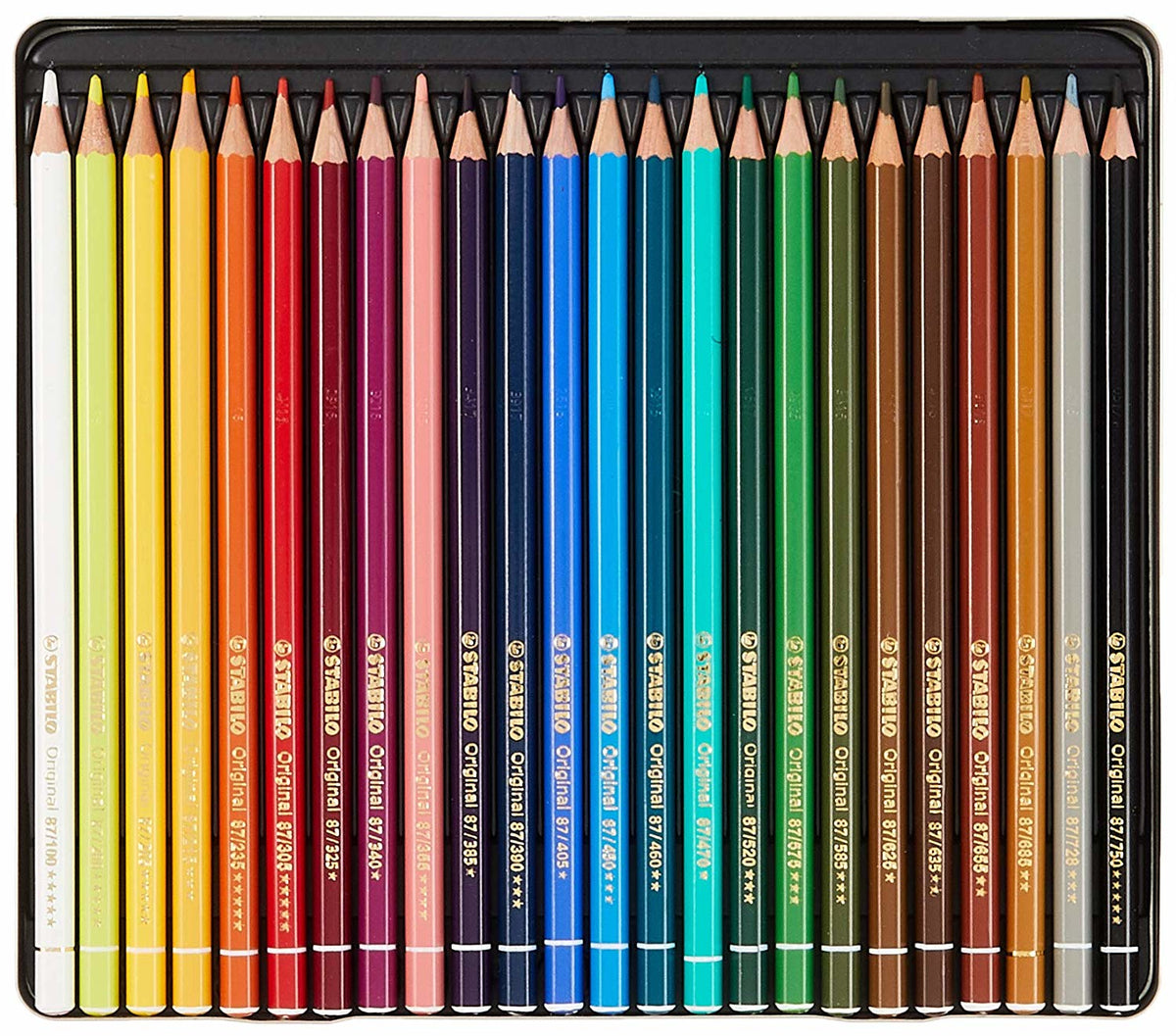 STABILO Buntstifte ARTY+ – Minendurchmesser 2,5 mm, 24 Farben, im Metalletui