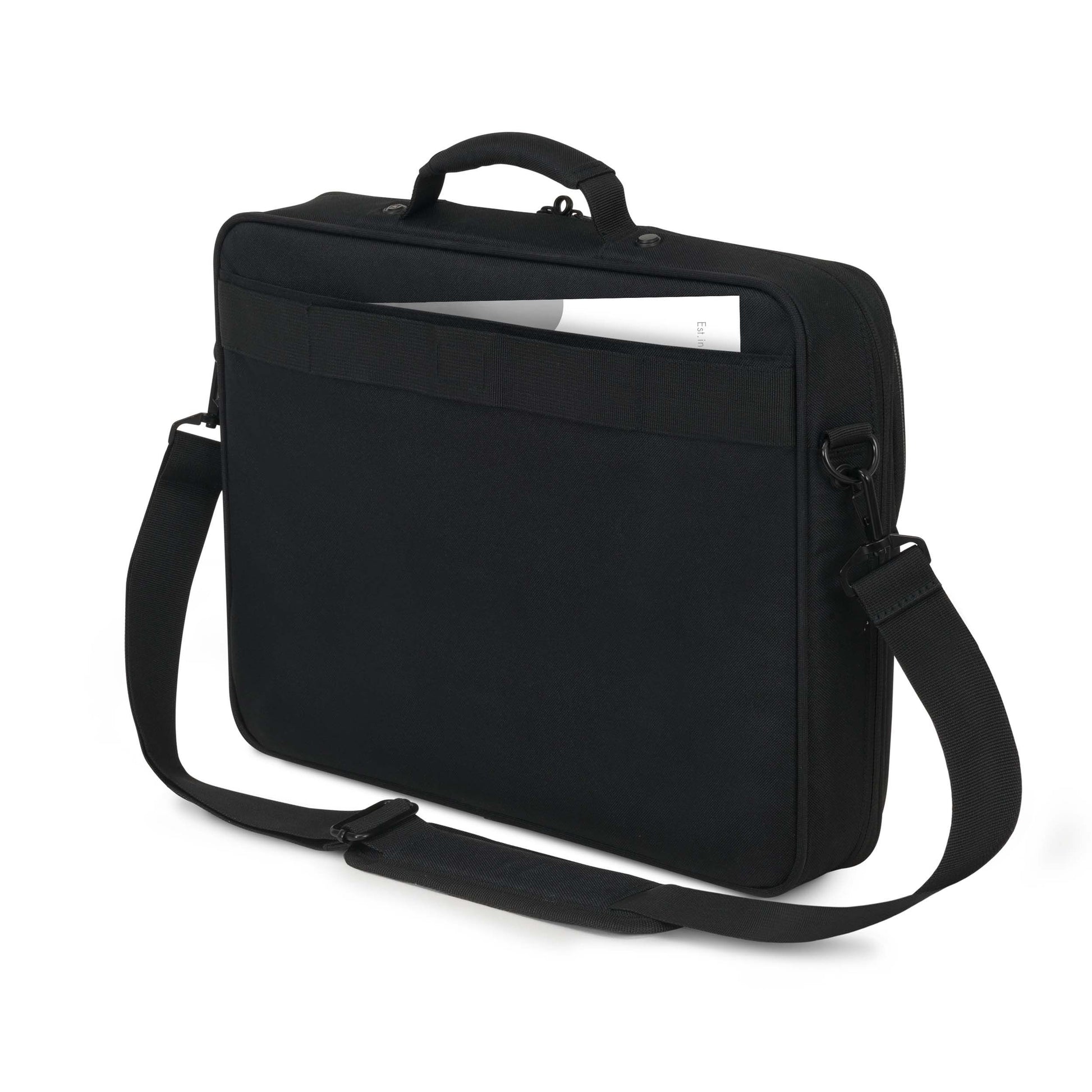 DICOTA Eco Multi SCALE Notebook-Tasche bis 17,3" – aus recyceltem PET, Trolley-Band – Schwarz