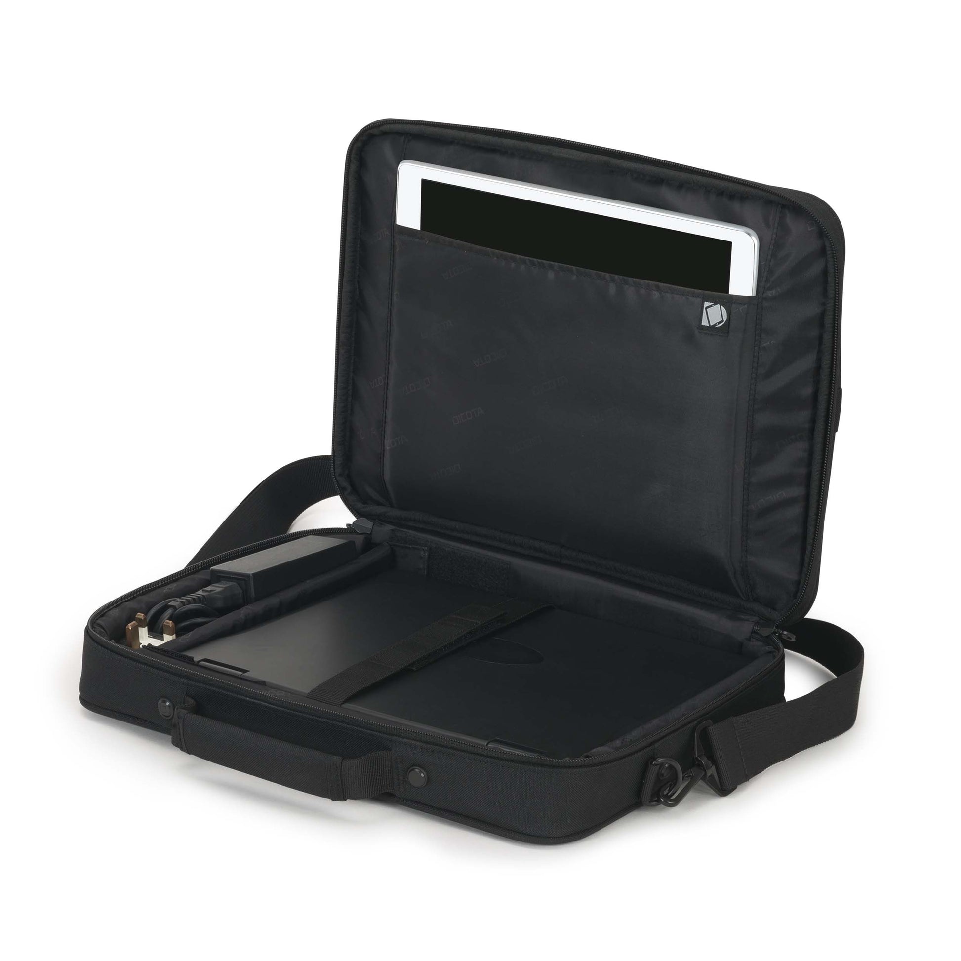 DICOTA Notebook-Tasche bis 14,1" – Abnehmbarer Schultergurt, Aus Recycelten Materialien – Schwarz
