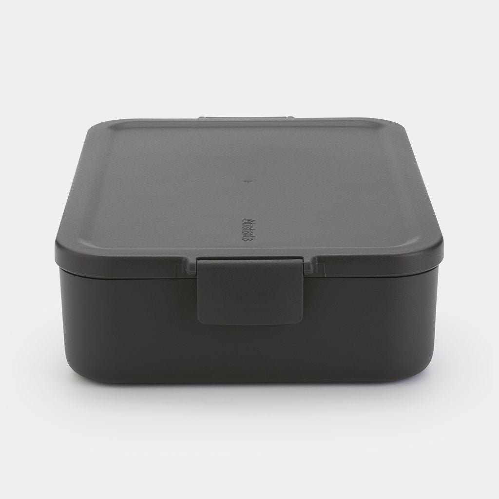 Brabantia Brotdose Make & Take – 2 l, 25,5 × 16,7 × 6,2 cm, Kunststoff, Dunkelgrau, spülmaschinenfest