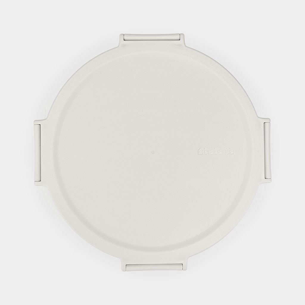 Brabantia Salatschüssel Make & Take – 1,3 l, Ø 21,0 cm, H 7,5 cm, Kunststoff, Hellgrau, mit Deckel