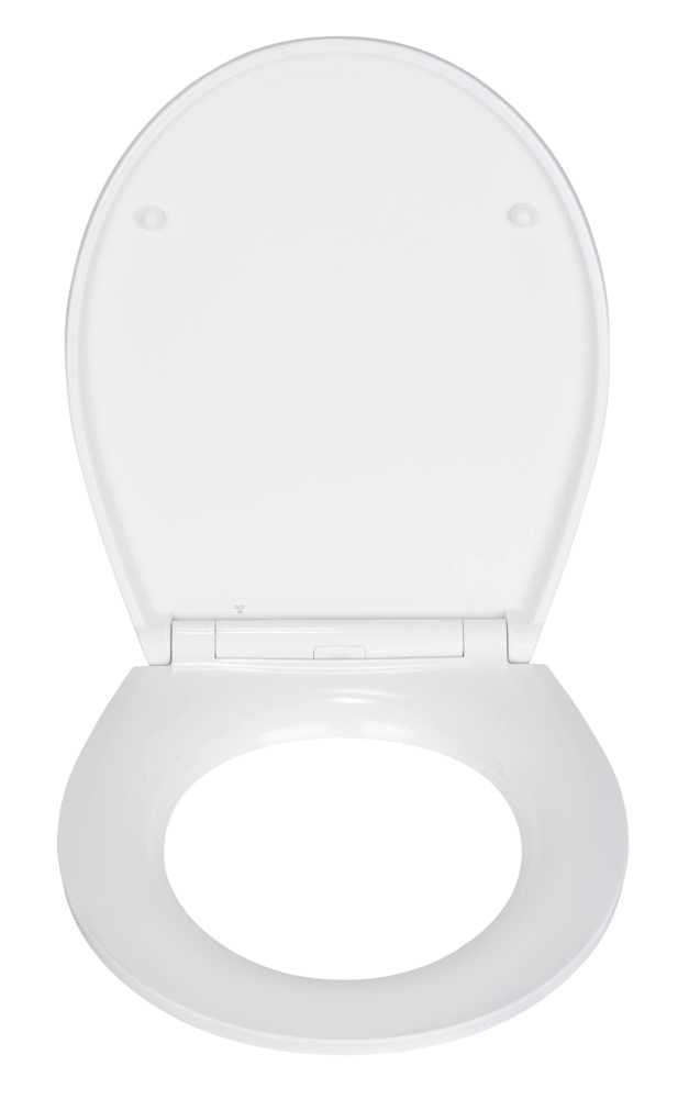 WENKO WC-Sitz – Duroplast, grau, gold, verlängert, Soft-Close, mit Deckel, 38 × 44,5 cm