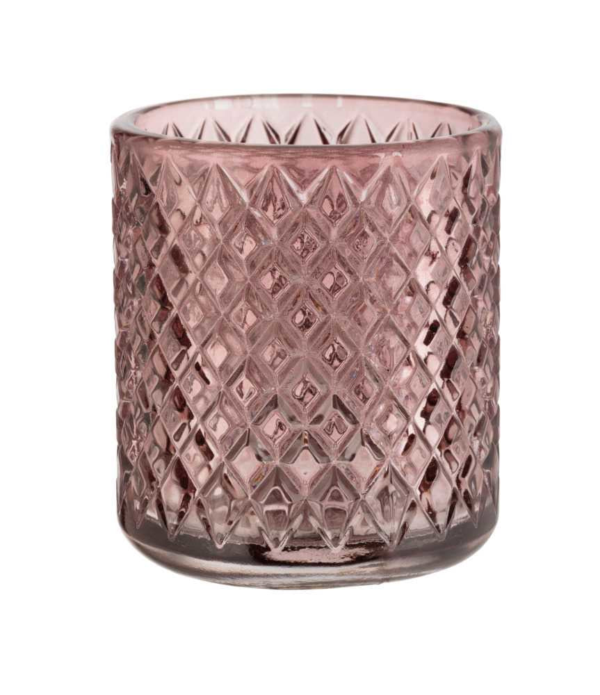 Wenko Zahnbürstenhalter Atessa – Glas, 7,5×7,5×10 cm, Altrosa