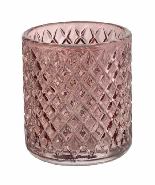 Wenko Zahnbürstenhalter Atessa – Glas, 7,5×7,5×10 cm, Altrosa