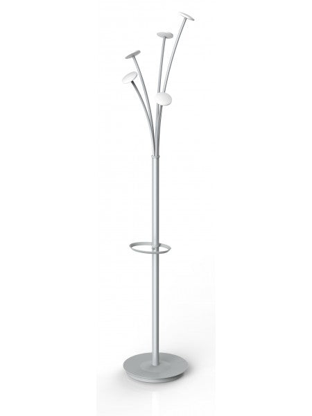 Alba Garderobenständer – mit Schirmhalter – Stahl – Weiss/Grau – 1'870 mm
