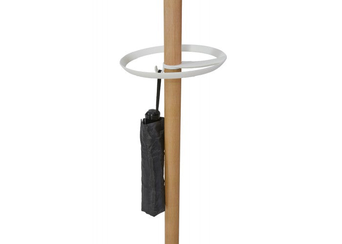 Alba Garderobenständer (mit Schirmhalter) – Holz/ABS – Weiss/Natur – 1'750 mm