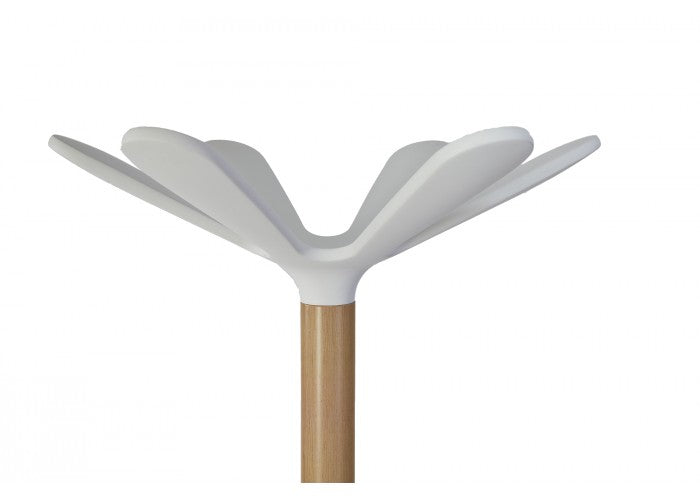 Alba Garderobenständer (mit Schirmhalter) – Holz/ABS – Weiss/Natur – 1'750 mm