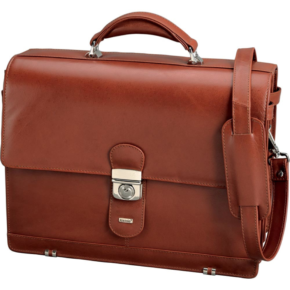 Alassio Aktentasche MOCCA – Leder, cognac, 38 × 30 × 16 cm