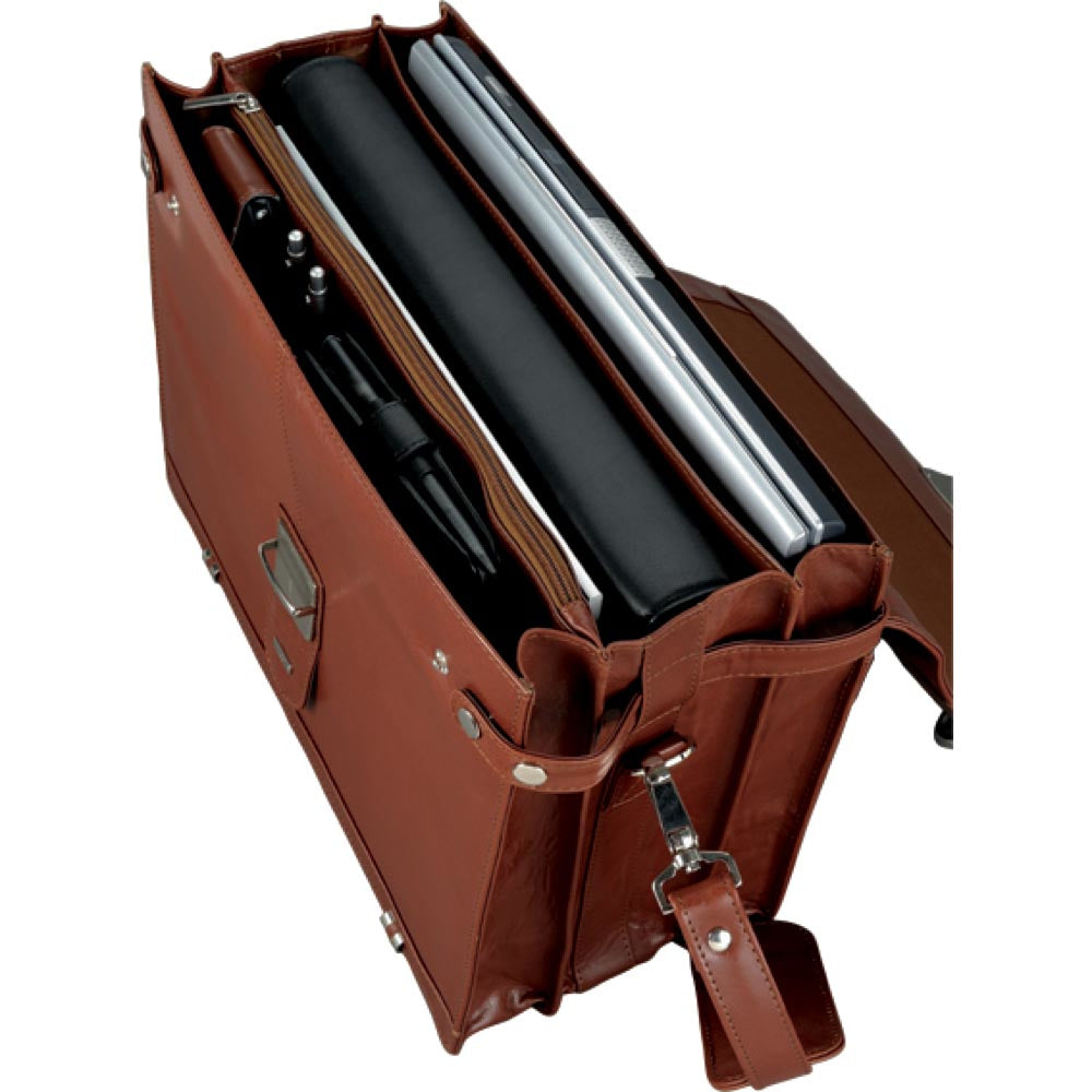 Alassio Aktentasche MOCCA – Leder, cognac, 38 × 30 × 16 cm