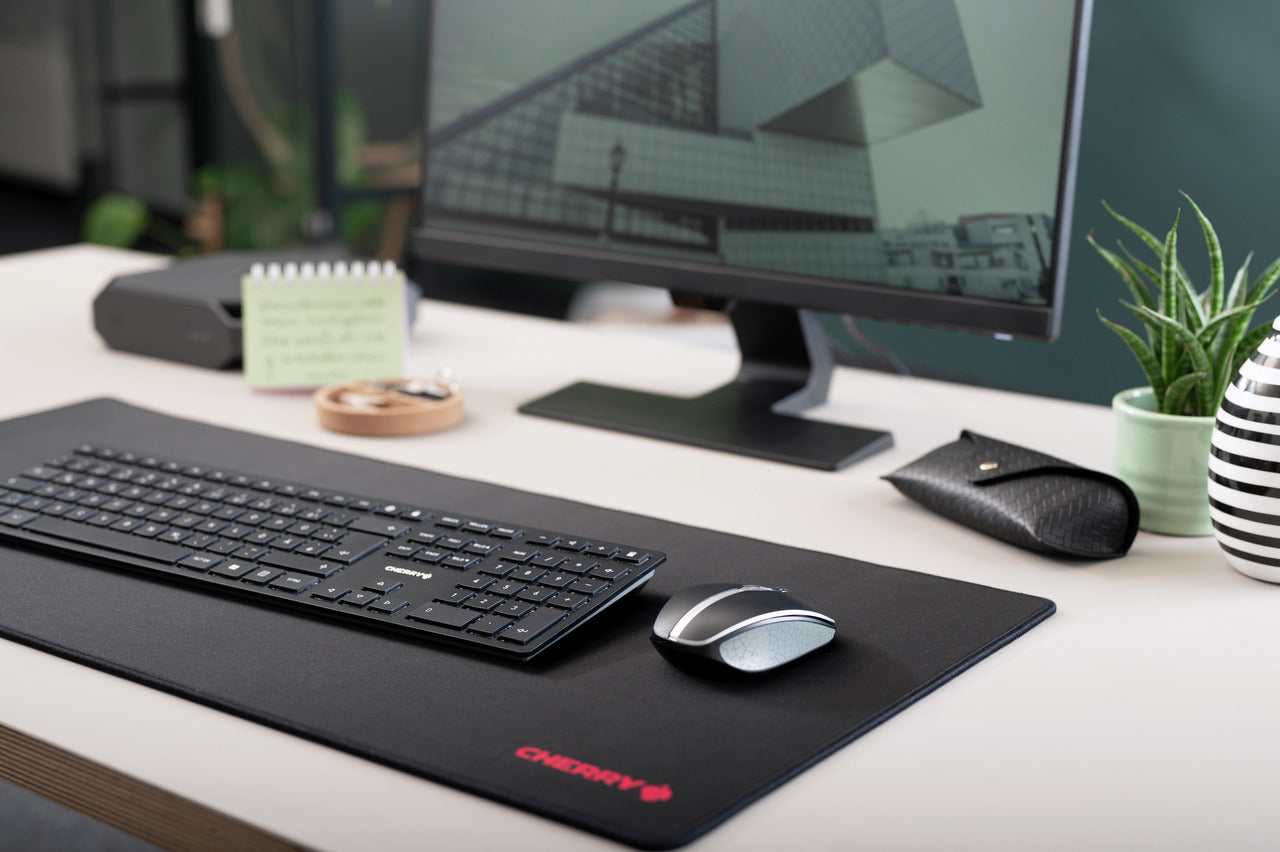 CHERRY KW 9100 SLIM – Tastatur, kabellos (Bluetooth/2,4 GHz), FR-Layout (FR), Fullsize (mit Ziffernblock)