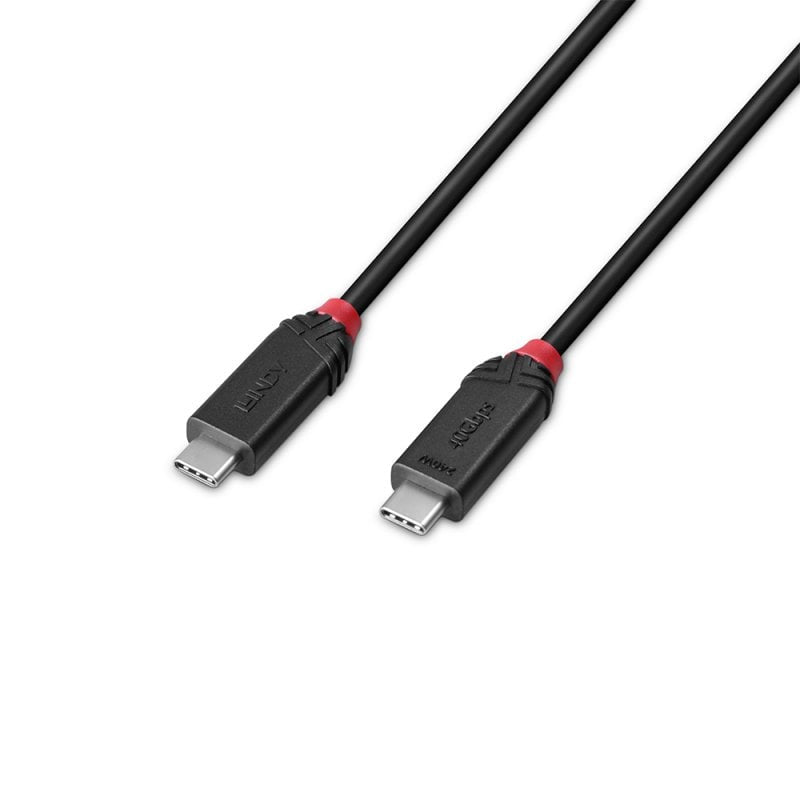 Lindy USB-C auf USB-C Kabel – USB4 40 Gbit/s – 2 m – PD 240 W – PVC-Mantel – Schwarz