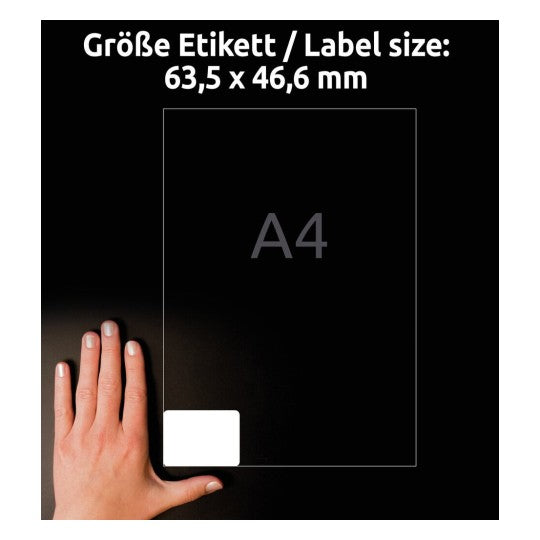 AVERY Zweckform – Adress-Etiketten, 64 mm × 47 mm, 1'800 Etiketten (100 A4 Blätter)
