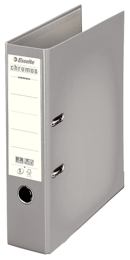 Esselte Chromos Ordner – für A4 – Rückenbreite 8 cm – Grau