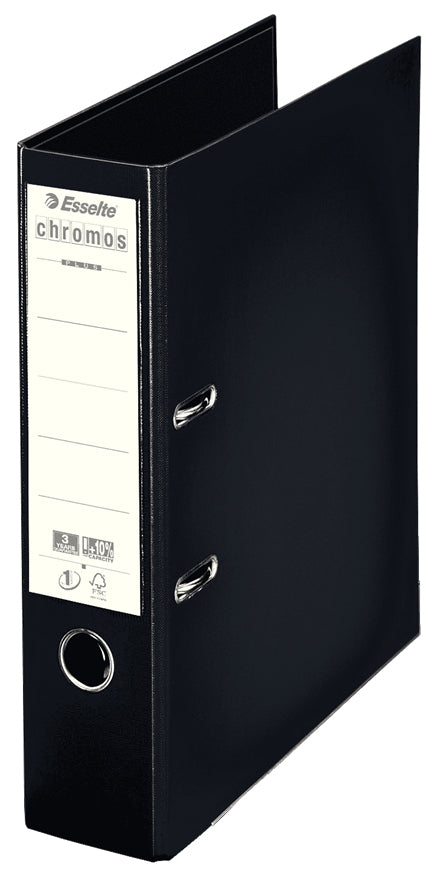Esselte Chromos Ordner – für A4 – Rückenbreite 8 cm – schwarz