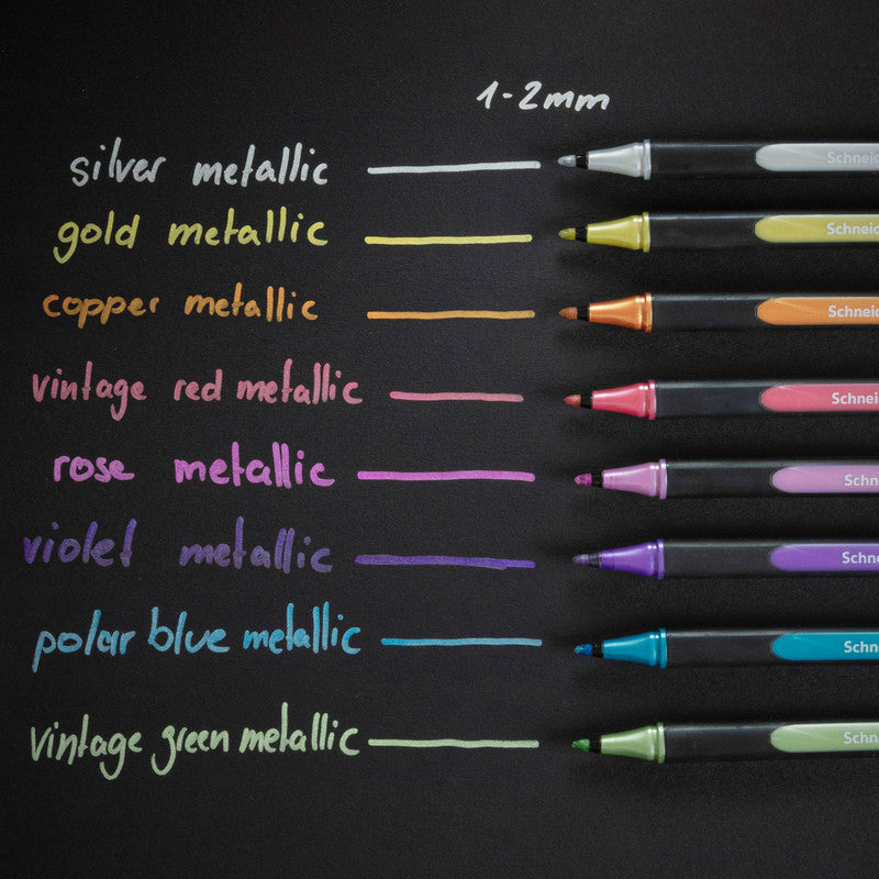 Schneider Schreibgeräte Schneider Paint-It Filzstift Metallic – Rundspitze, 1–2 mm, schnelltrocknend, metallisch violett