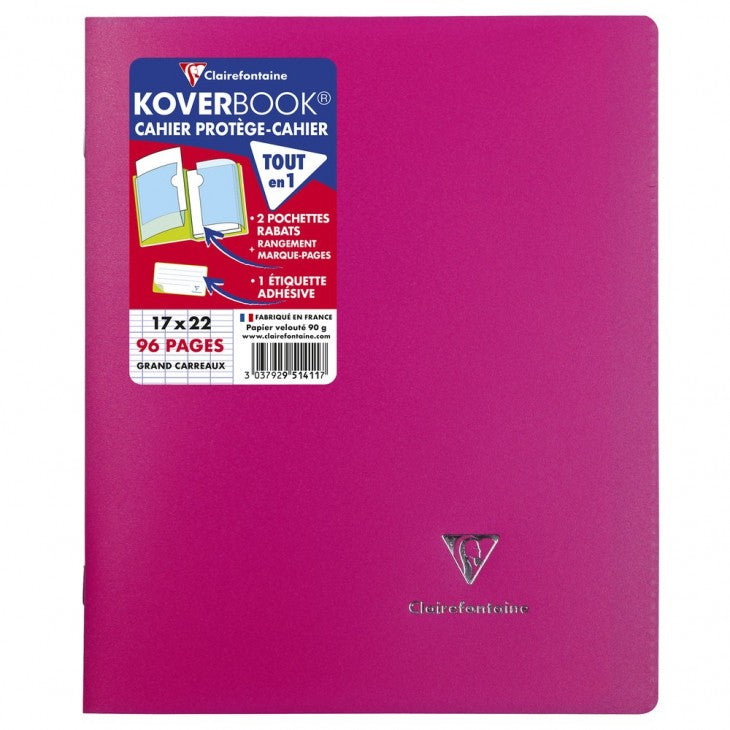 Clairefontaine Notizheft – 170 × 220 mm – 2 Einstecktaschen, Klebeetikette, mehrfarbig, PEFC, 8 Stück