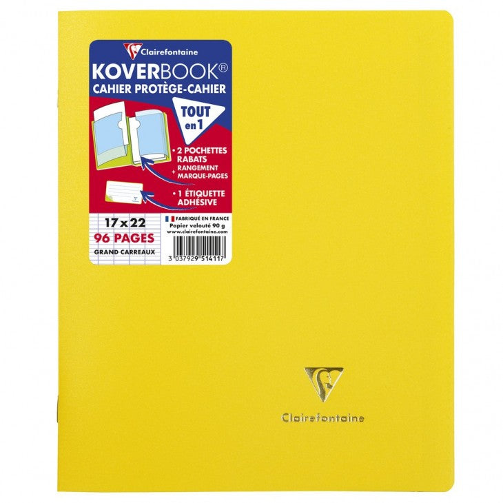 Clairefontaine Notizheft – 170 × 220 mm – 2 Einstecktaschen, Klebeetikette, mehrfarbig, PEFC, 8 Stück