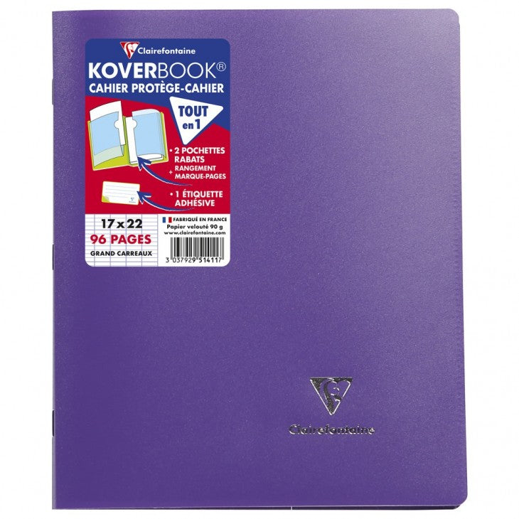 Clairefontaine Notizheft – 170 × 220 mm – 2 Einstecktaschen, Klebeetikette, mehrfarbig, PEFC, 8 Stück